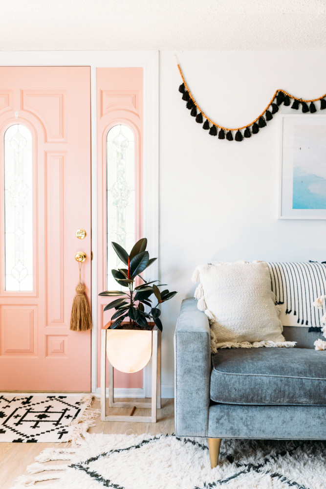 Karla Irwin's Home Tour at Gold La Mode Pink Door Black Tassel Garland