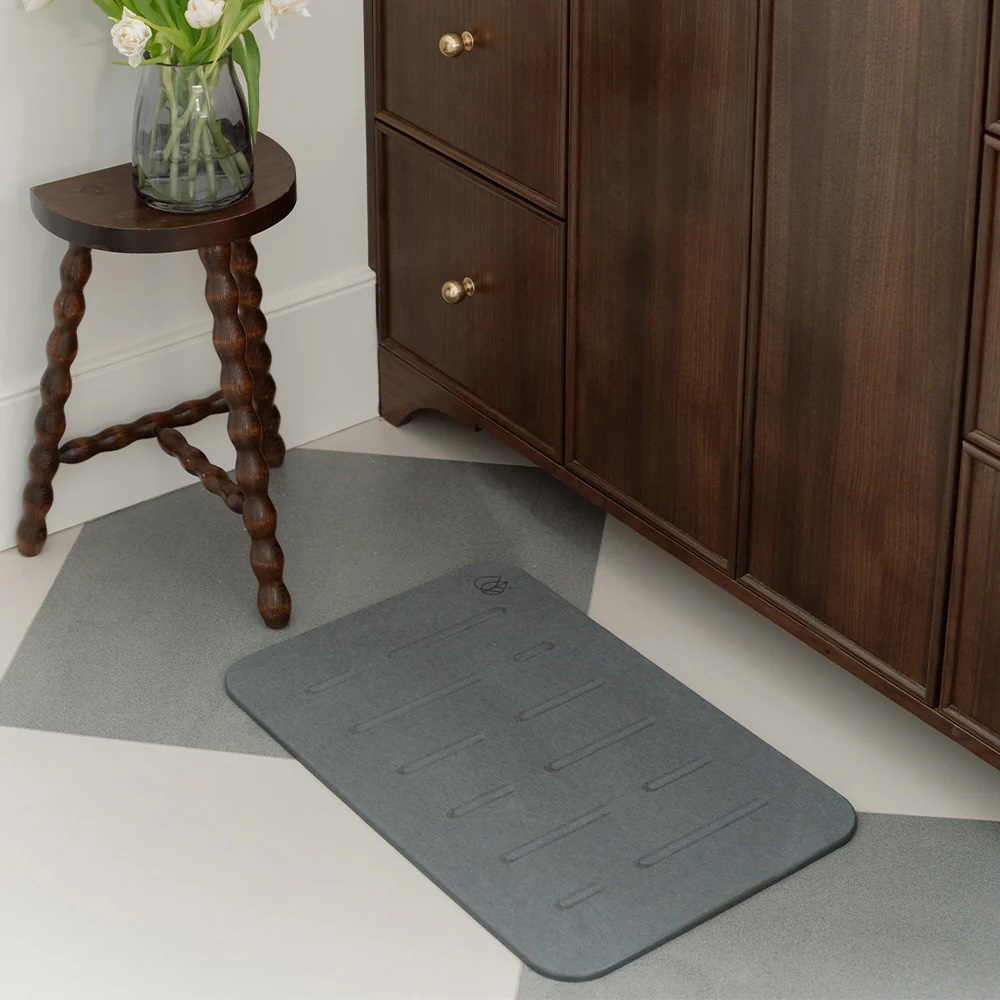 dorai bath stone mat in bathroom