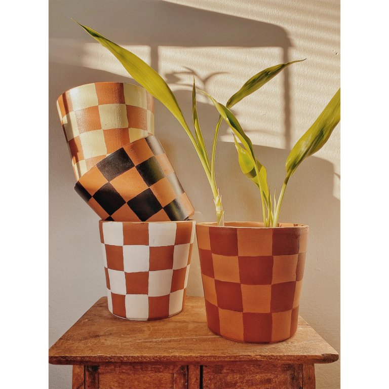  Checkerboard Planter Pot