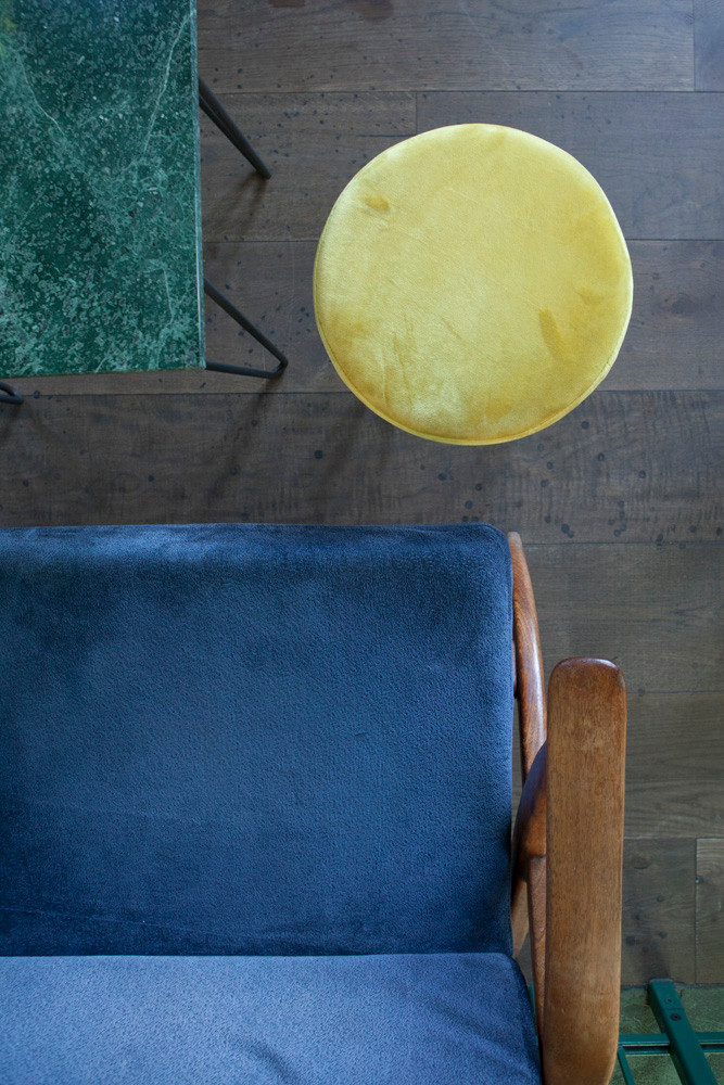 Bar Botanique Amsterdam Blue Velvet Sofa