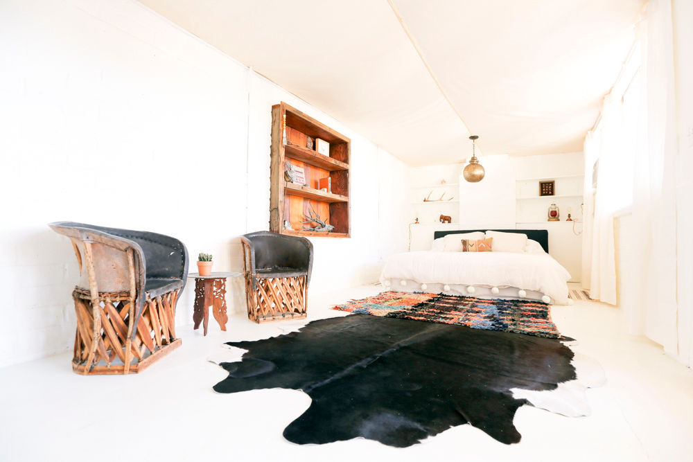 Black and White and Wood Bedroom