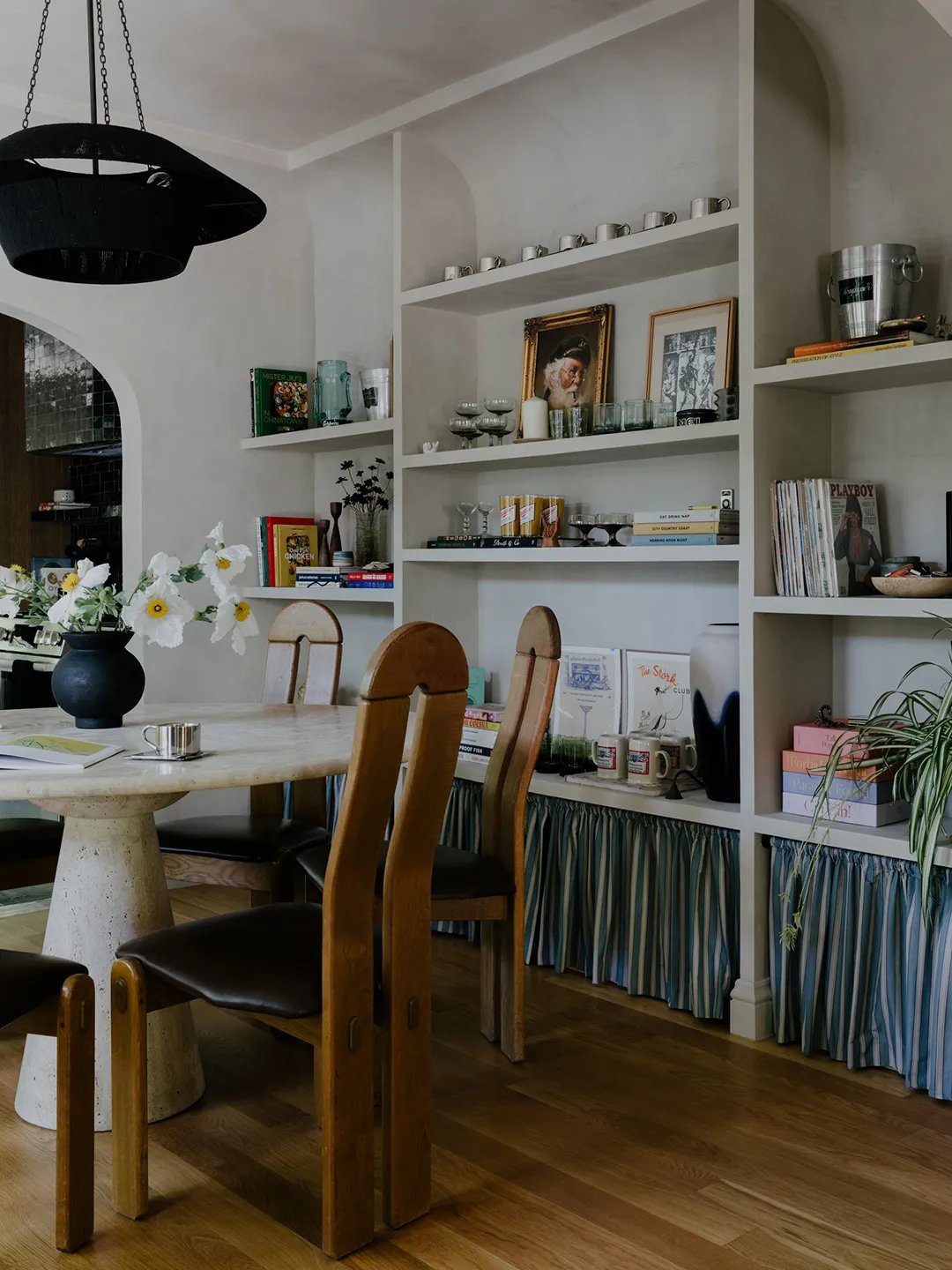 shelving with skirt at bottom