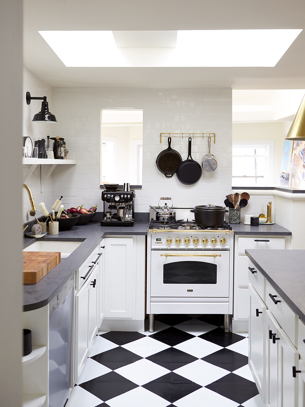 small interior window next to stove