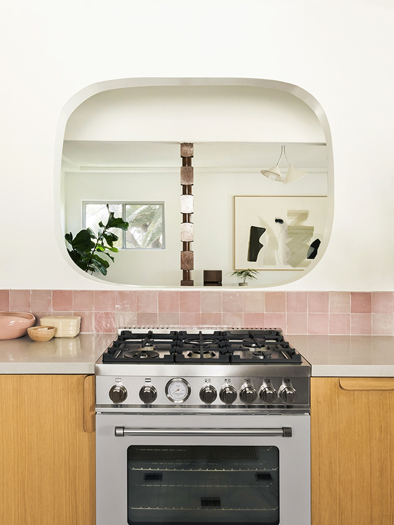 curved window over stove