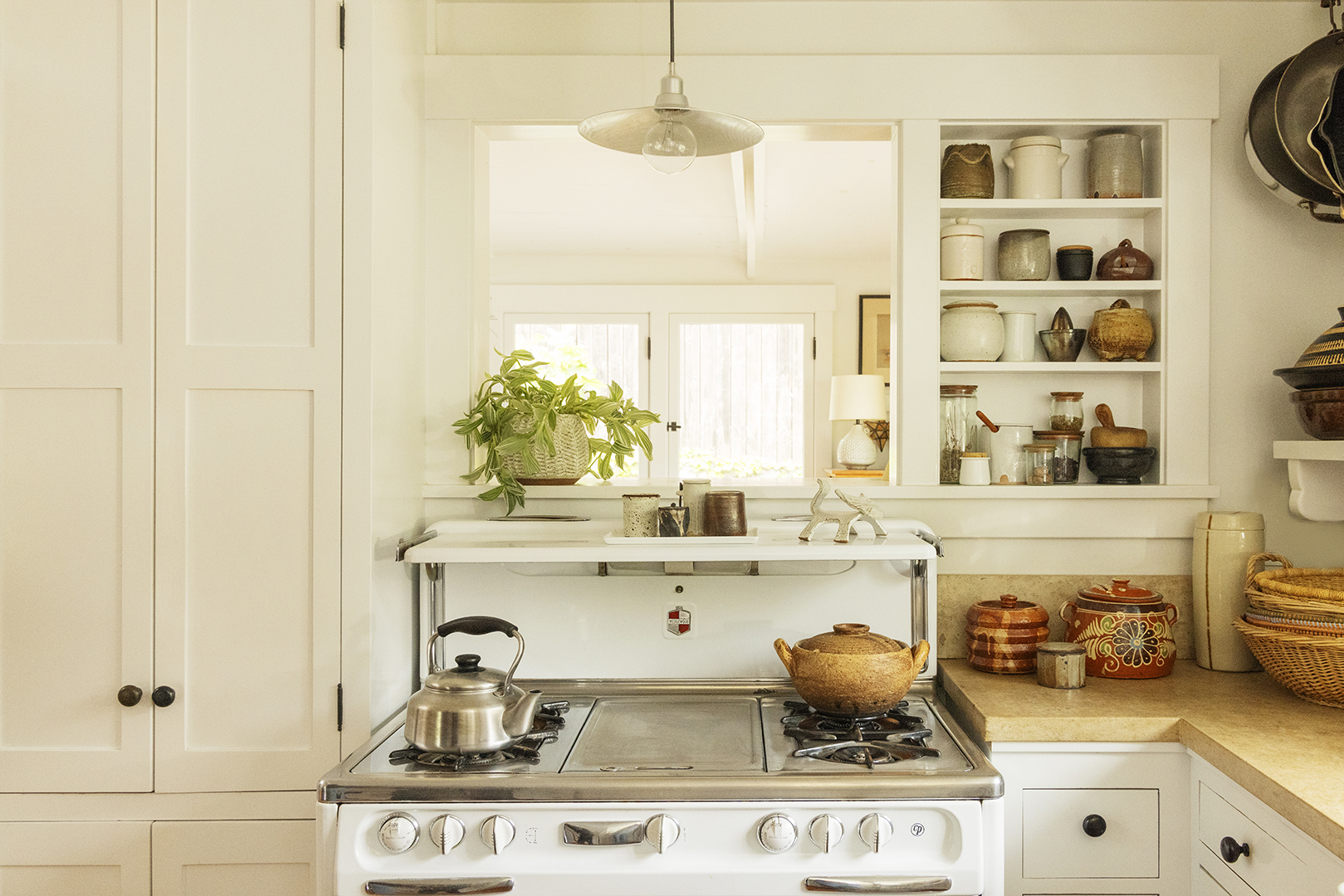 window over stove area