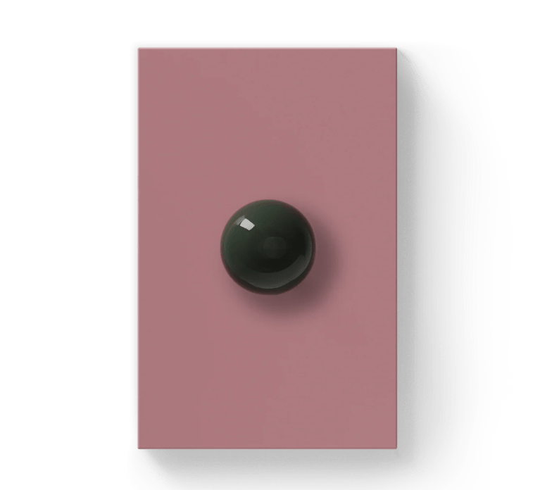 pink light switch with green knob