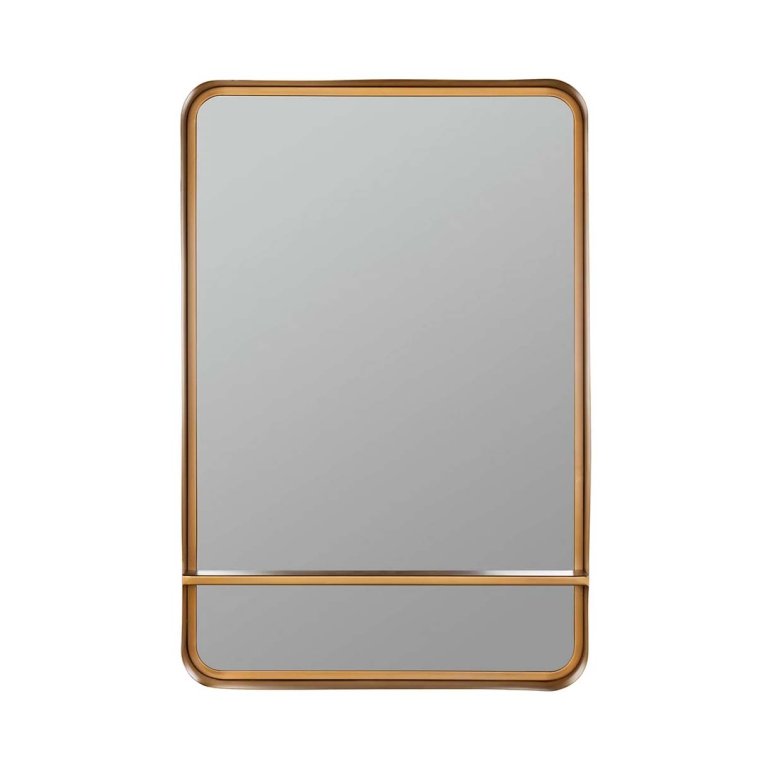 Antique gold shelf mirror