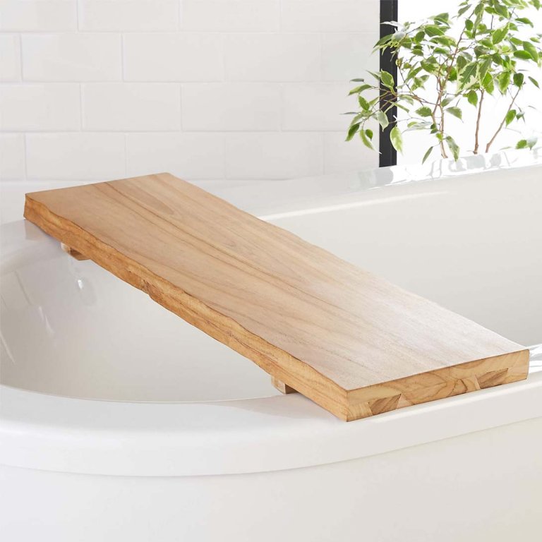  Wood bath tray caddy