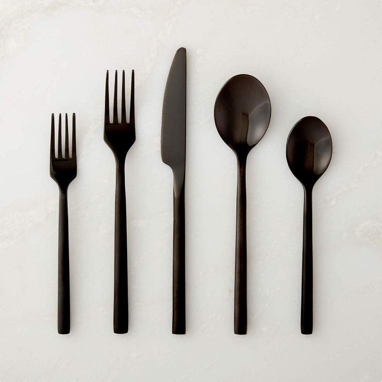 cb2blackflatware