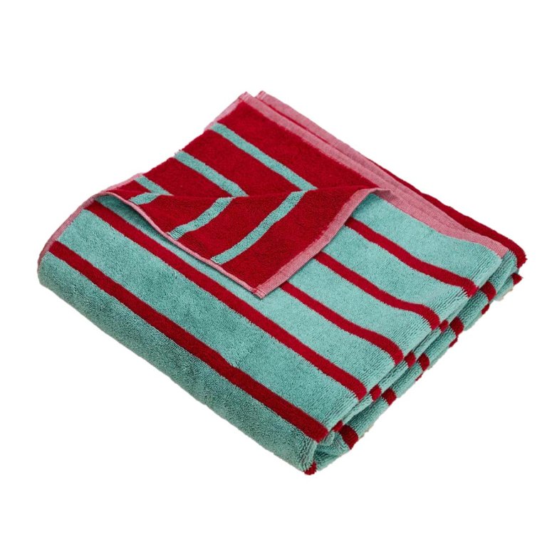  Blue and red stripe bath towel