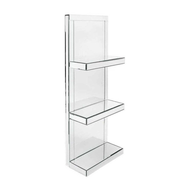 Mirrored three-tier wall shelf