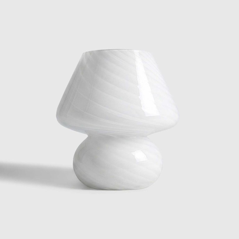 Swirled glass mini table lamp
