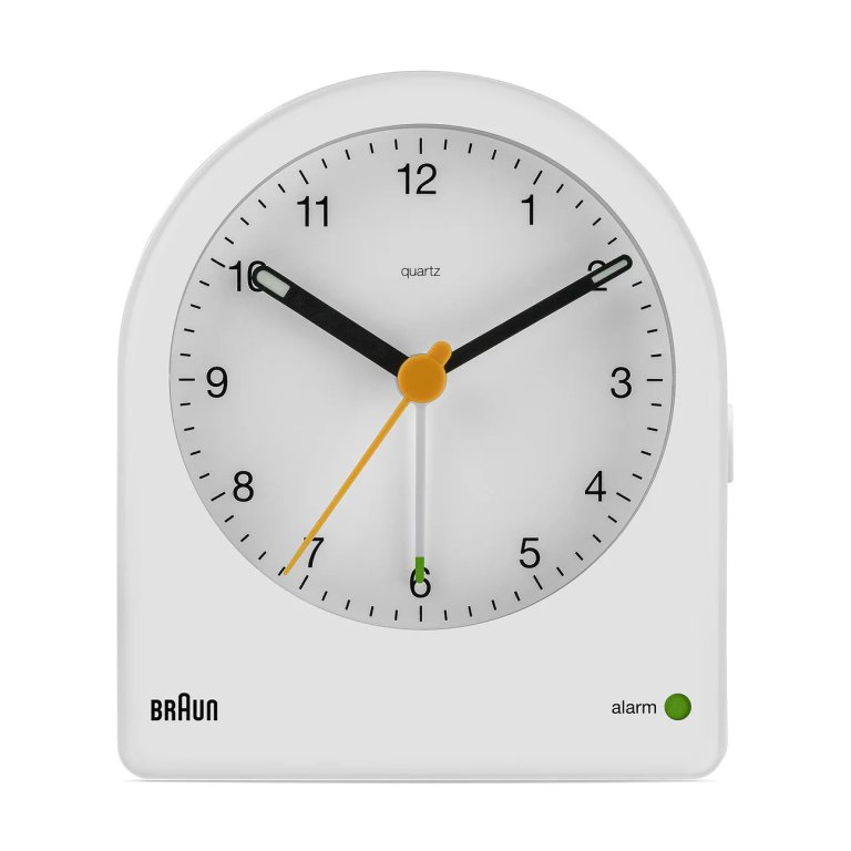  white alarm clock