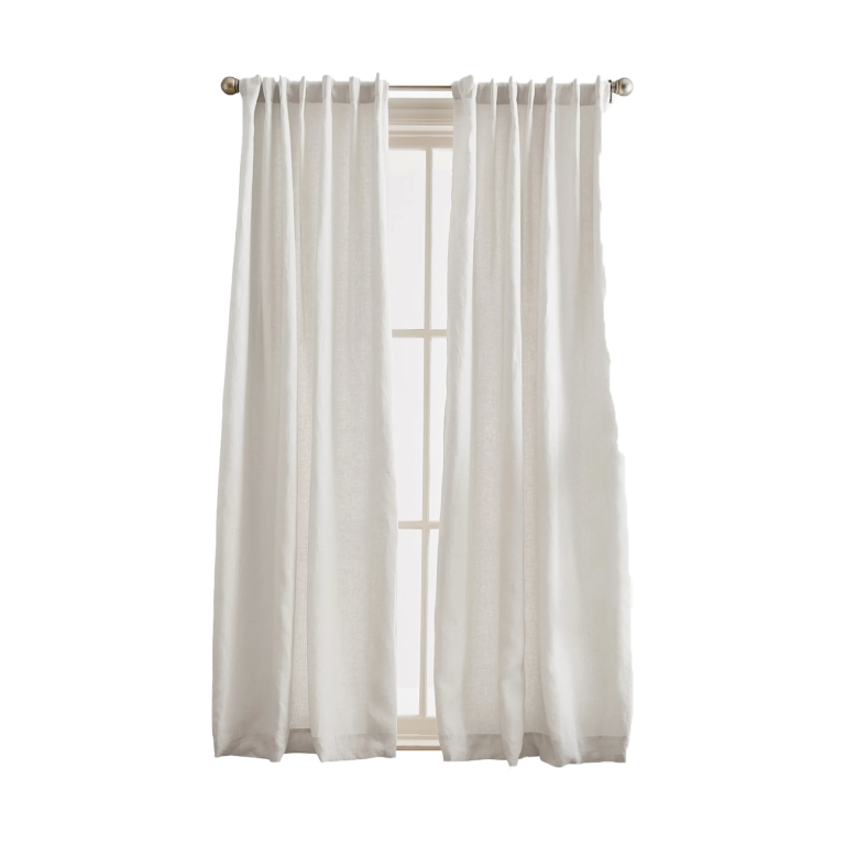  Set of 2 Linen Curtain Panels in white