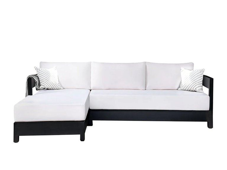  white and black sofa