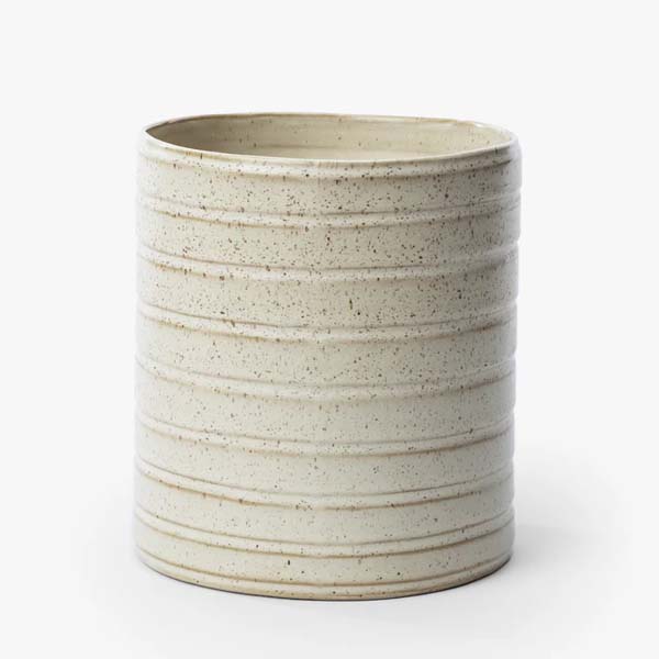 Speckled stoneware crock