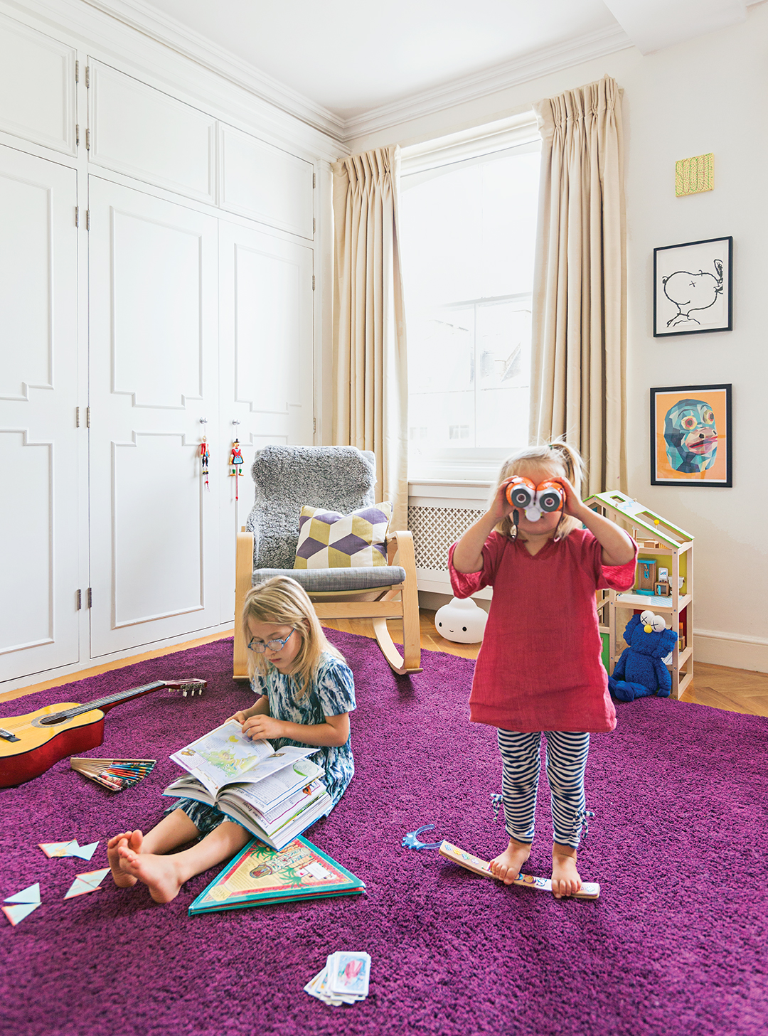 kids room with purple rug