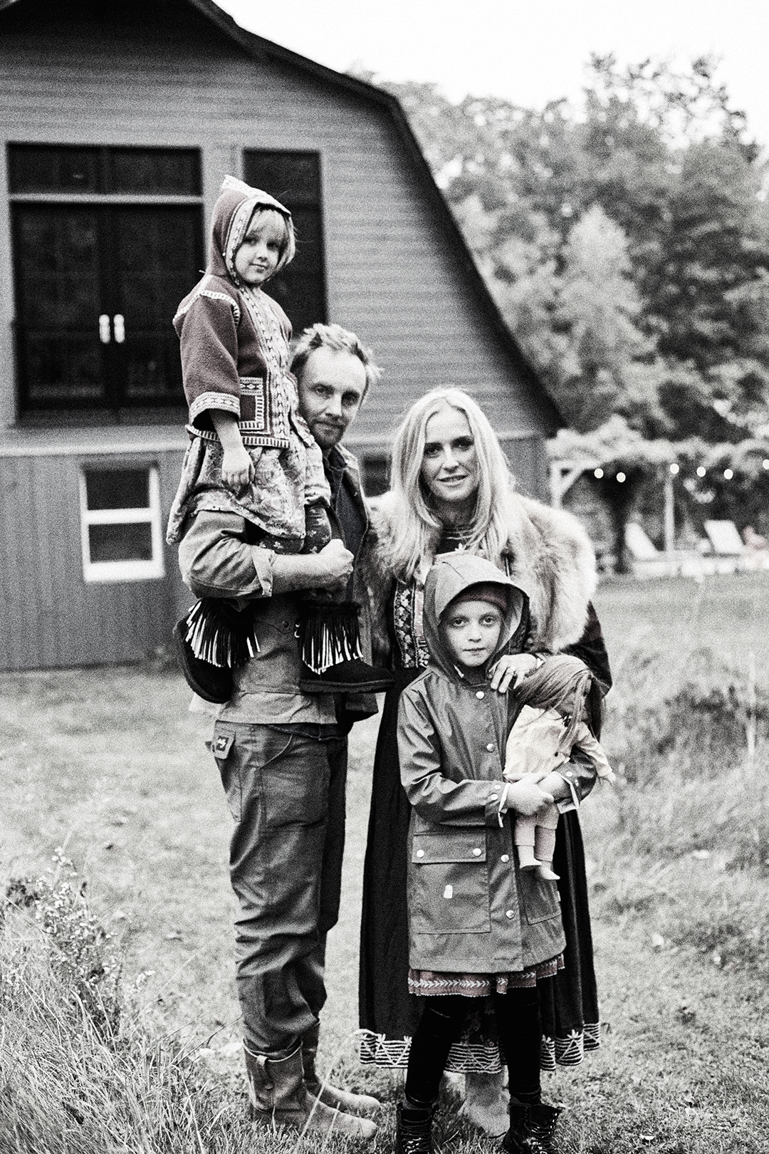 family portrait in black and white