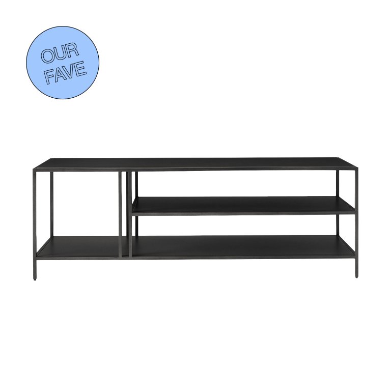  black table with shelves