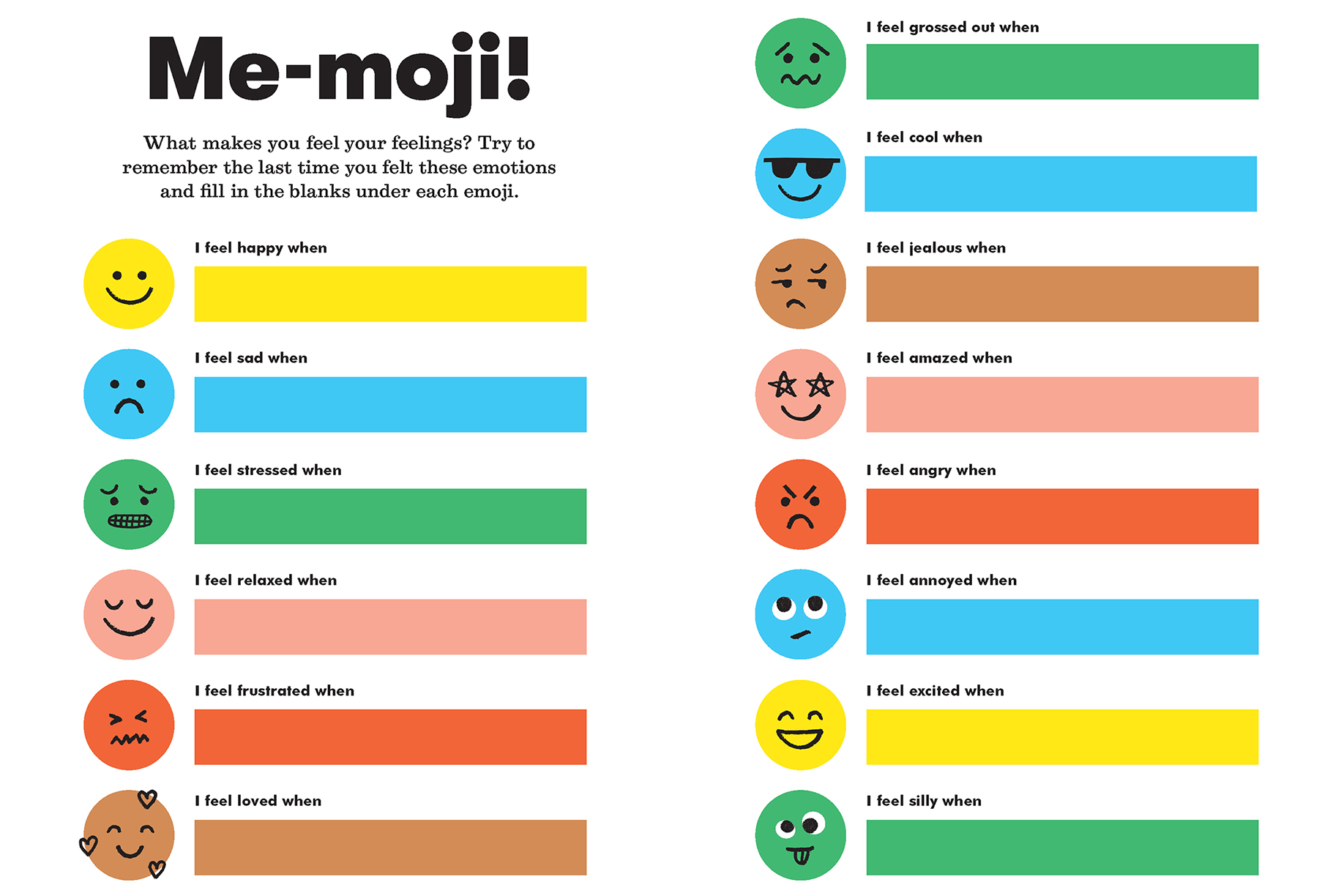 Me-moji mood chart