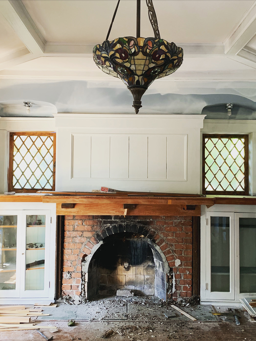 ripped apart fireplace