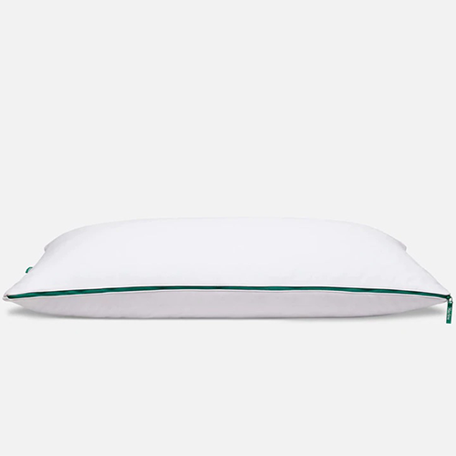  Green Zipper White Pillow