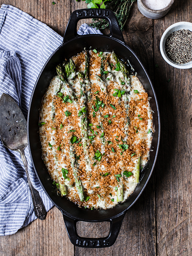 Asparagus Gratin with Gruyère & Panko