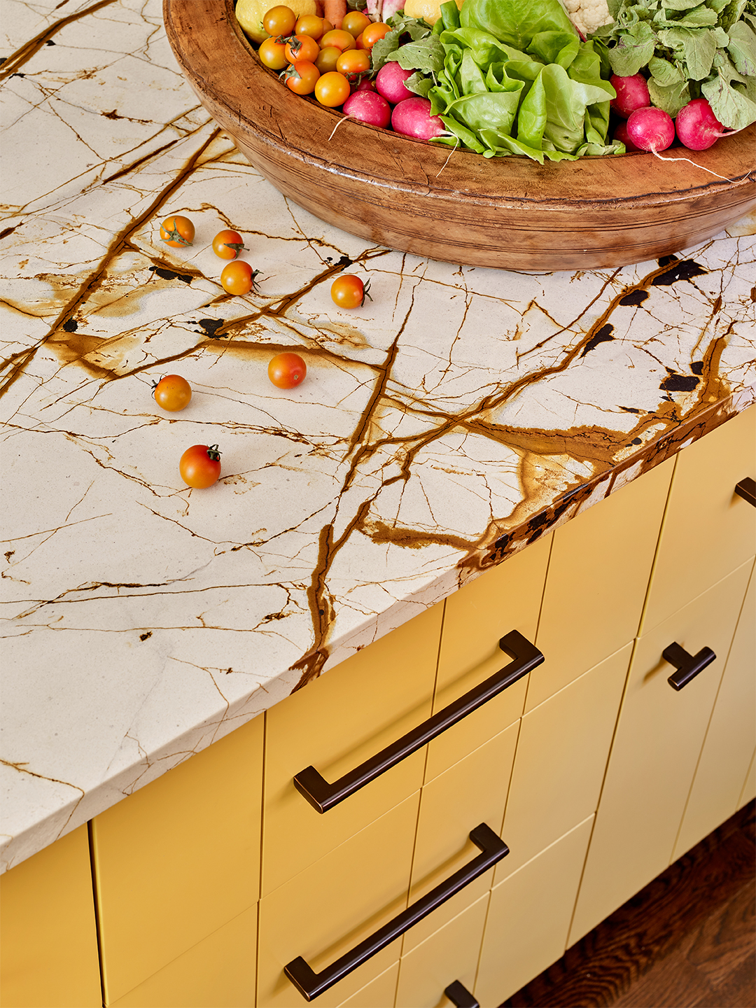 Yellow kitchen cabinets