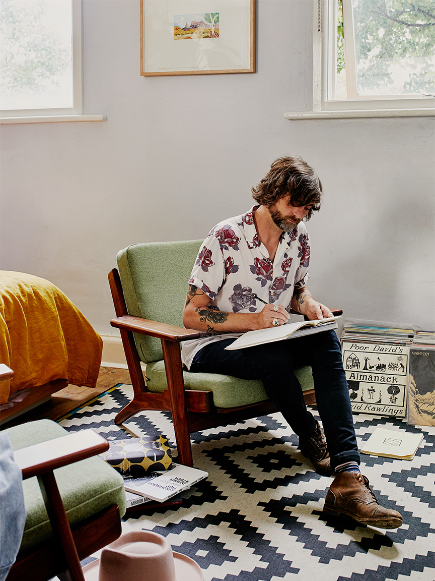 Stephen Baker in his home