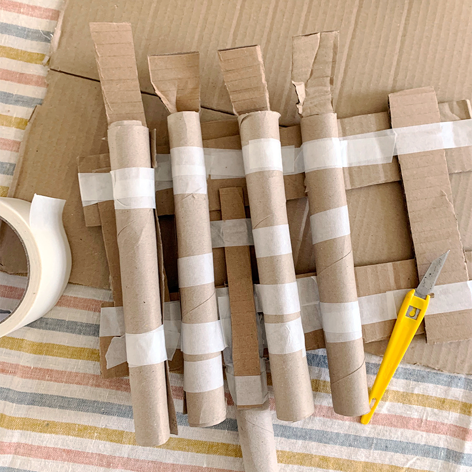 paper towel tubes taped up