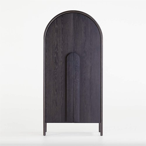  Black stained wood wardrobe cabinet