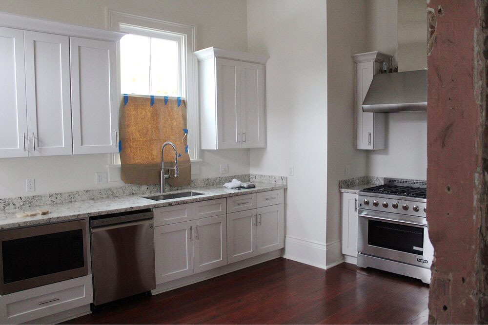All-white kitchen before