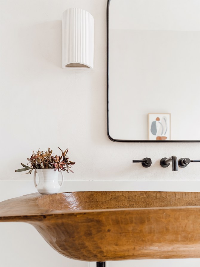 This Rustic Bathroom Sink Is Actually a Bowl from Pottery Barn