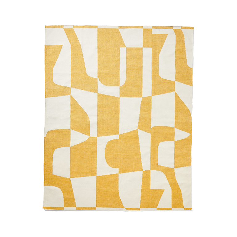  yellow geometric outdoor rug
