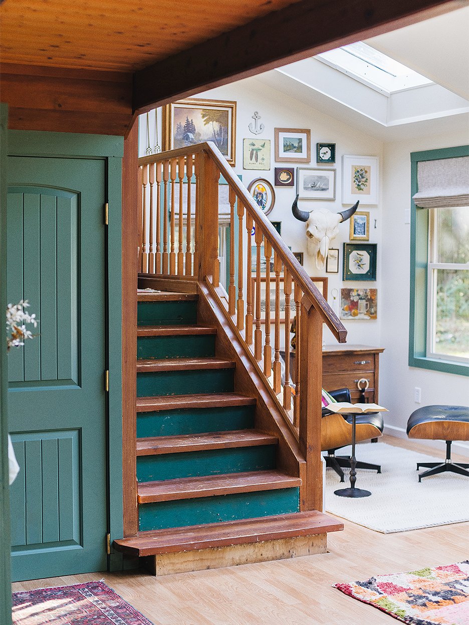 Green painted staircase