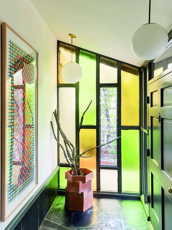 geometric stained glass window