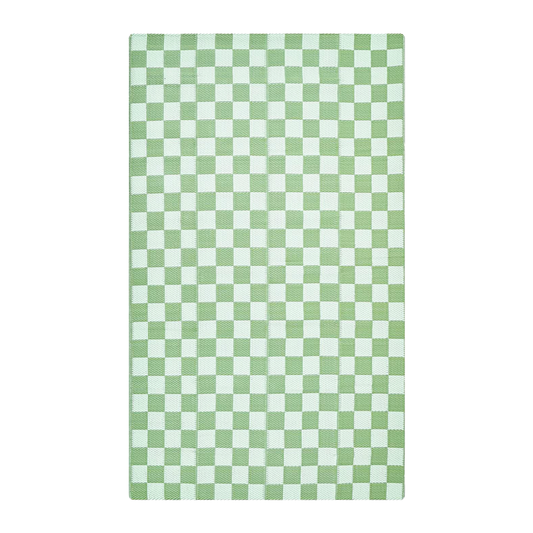  5-by-8 Kurala Green Reversible Plastic Rug