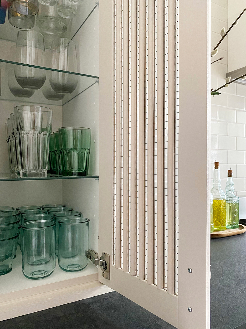 slatted cabinet door