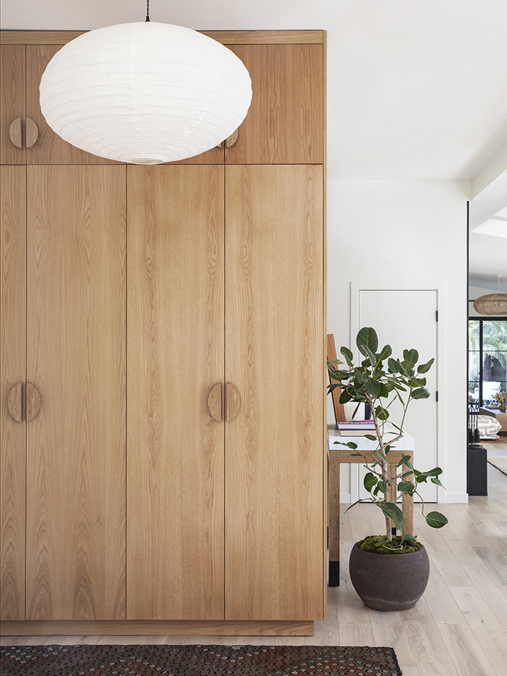 two toned wood cabinets