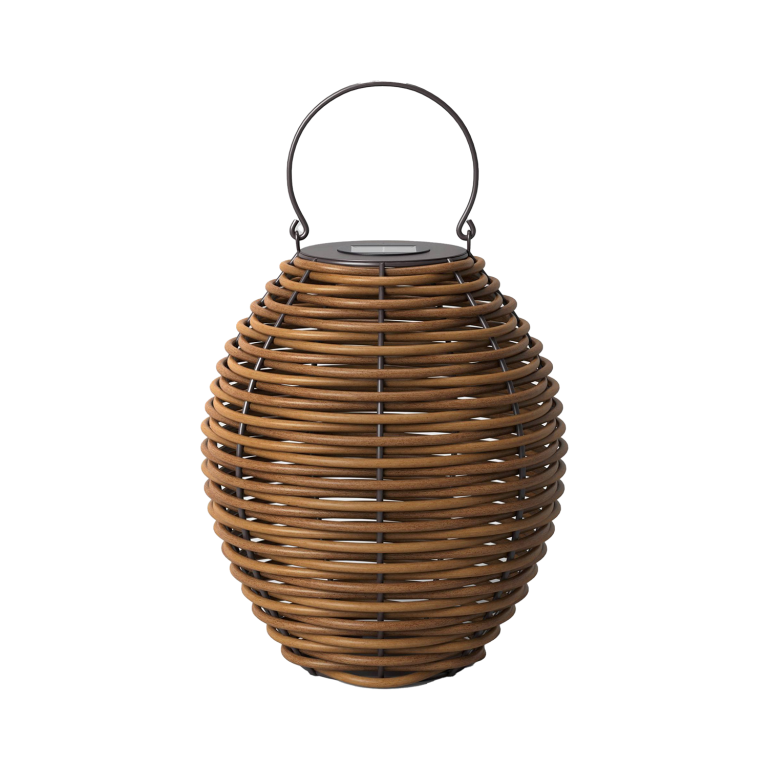  smith and hawken solar chunky rattan outdoor lantern