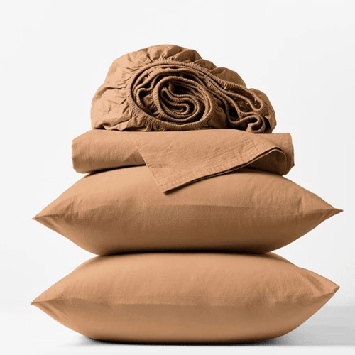  Ginger Dyed Percale Cooling Sheets