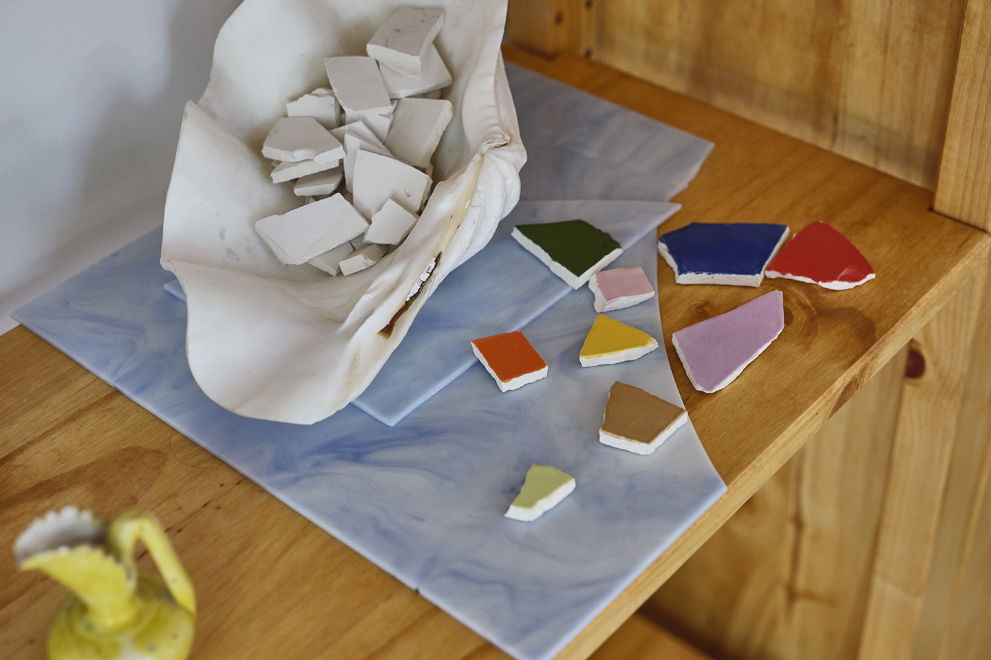 broken ceramic pieces