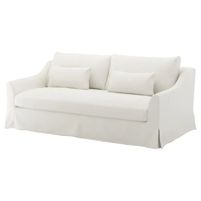  white slipcovered sofa