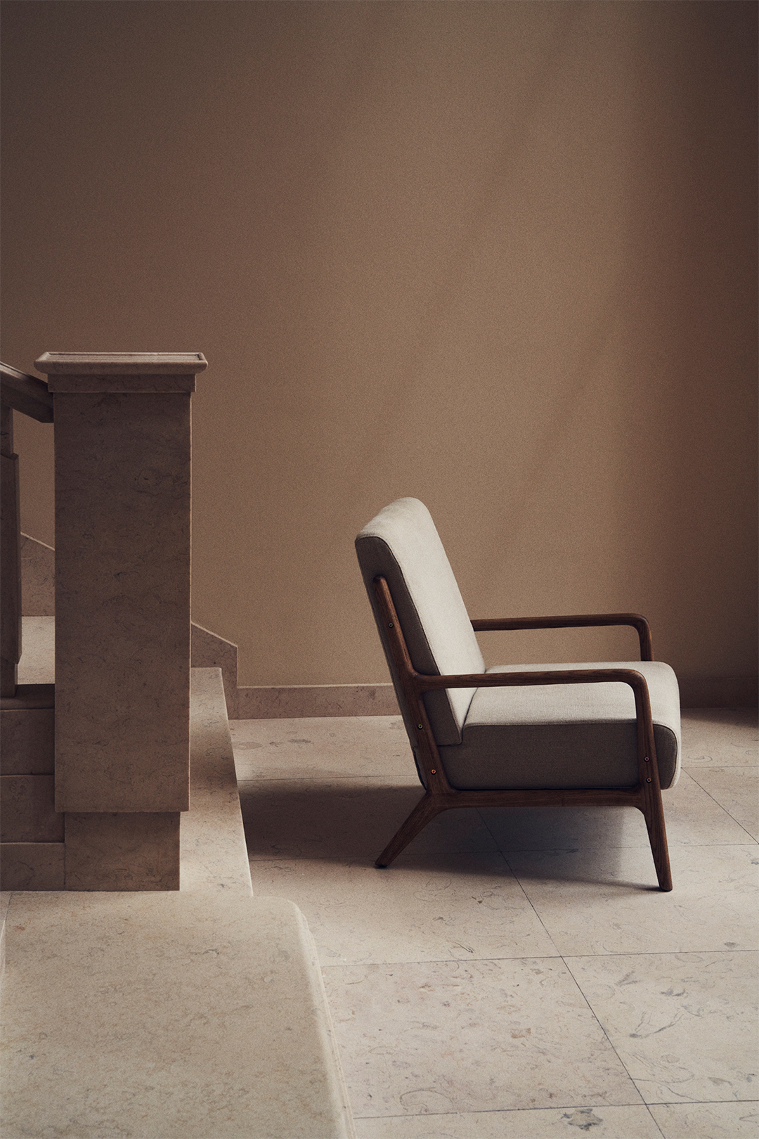 chair near end of stairs