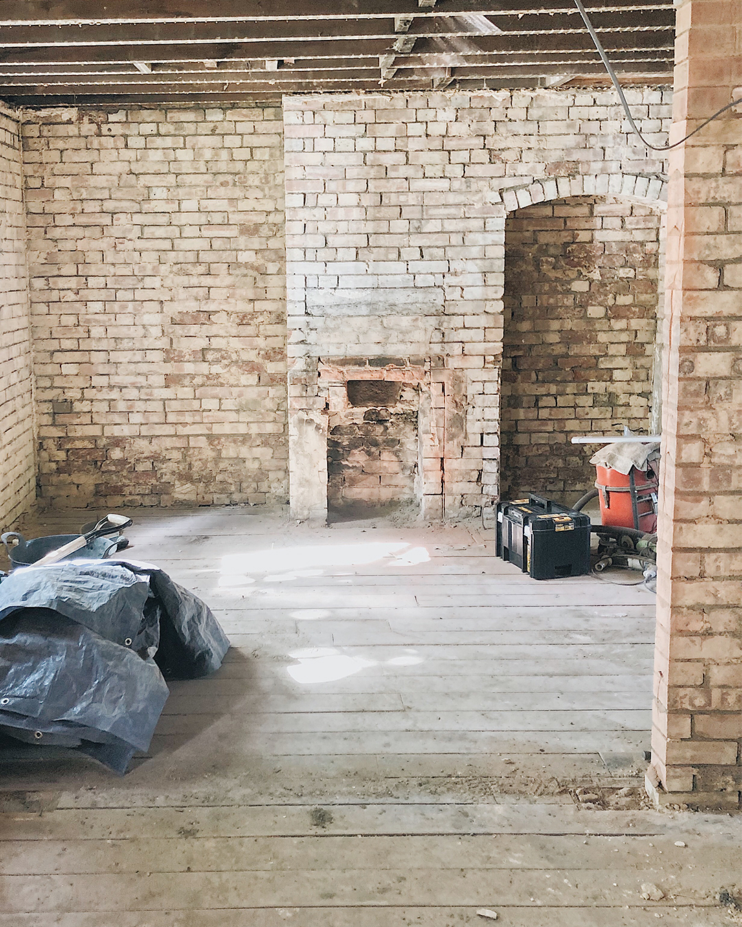 brick room under renovation