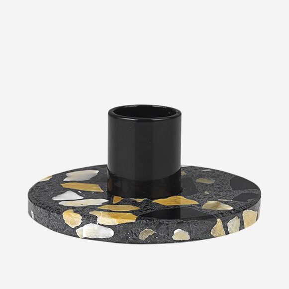  black stone candle holder