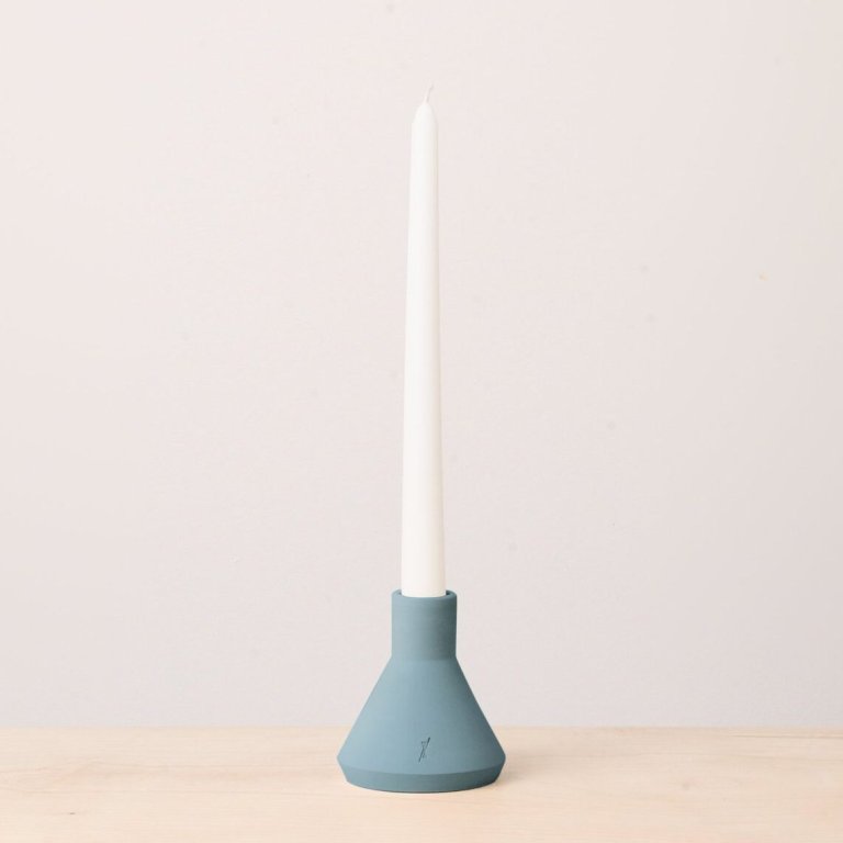  PALE BLUE CANDLE HOLDER