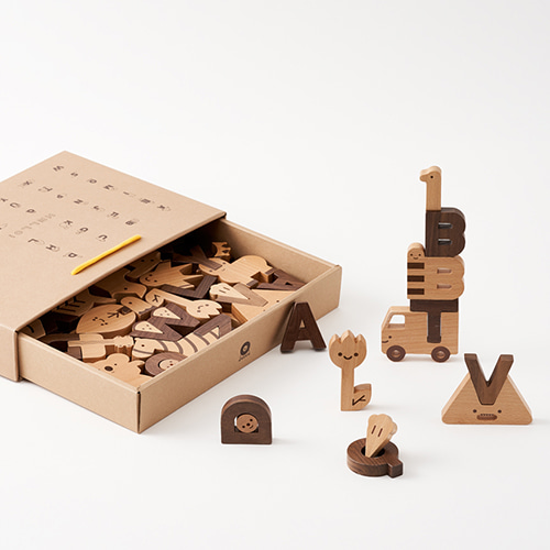  wooden alphabet block set