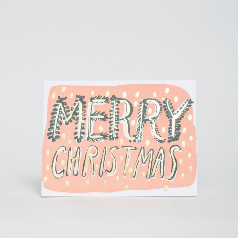  merry Christmas pink card