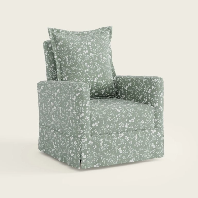 green floral Nestig nursery chair